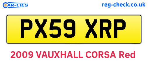 PX59XRP are the vehicle registration plates.