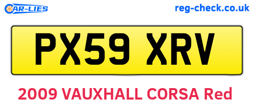 PX59XRV are the vehicle registration plates.
