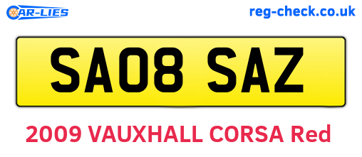 SA08SAZ are the vehicle registration plates.