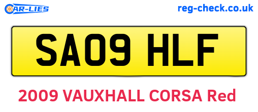 SA09HLF are the vehicle registration plates.