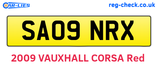 SA09NRX are the vehicle registration plates.
