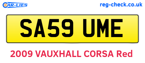 SA59UME are the vehicle registration plates.