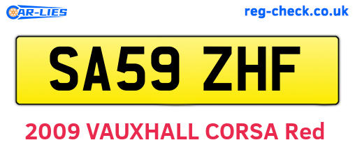 SA59ZHF are the vehicle registration plates.