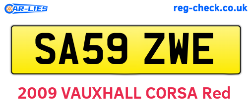 SA59ZWE are the vehicle registration plates.