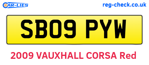 SB09PYW are the vehicle registration plates.