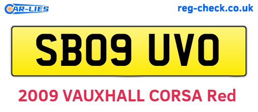 SB09UVO are the vehicle registration plates.