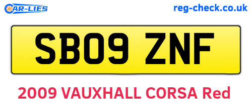SB09ZNF are the vehicle registration plates.