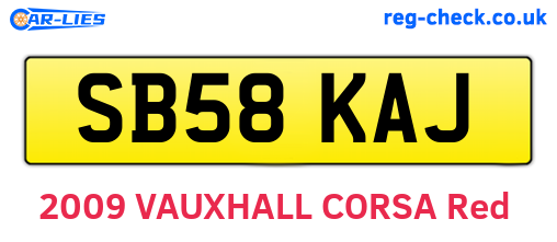 SB58KAJ are the vehicle registration plates.