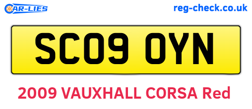 SC09OYN are the vehicle registration plates.
