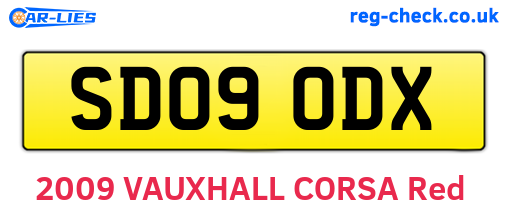 SD09ODX are the vehicle registration plates.