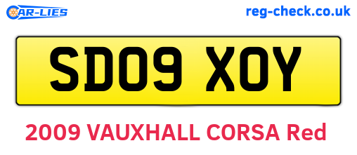 SD09XOY are the vehicle registration plates.