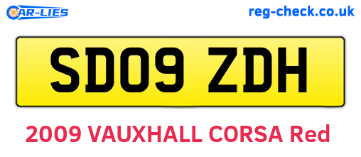 SD09ZDH are the vehicle registration plates.