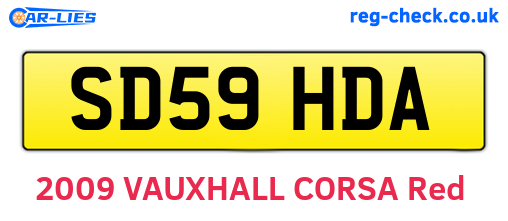 SD59HDA are the vehicle registration plates.