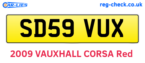 SD59VUX are the vehicle registration plates.