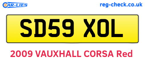 SD59XOL are the vehicle registration plates.