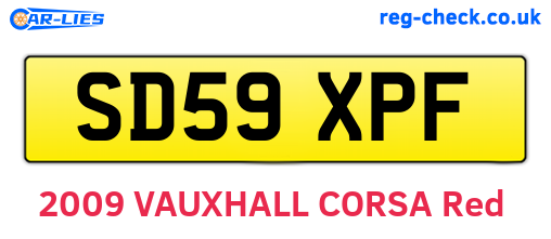 SD59XPF are the vehicle registration plates.