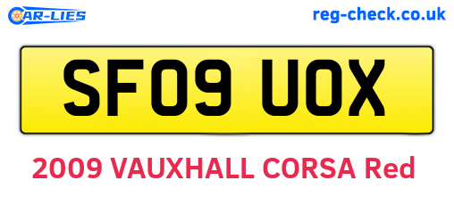 SF09UOX are the vehicle registration plates.