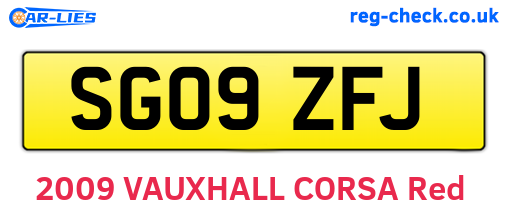SG09ZFJ are the vehicle registration plates.