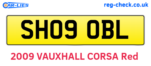 SH09OBL are the vehicle registration plates.