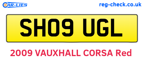SH09UGL are the vehicle registration plates.