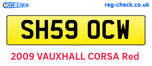 SH59OCW are the vehicle registration plates.