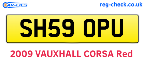 SH59OPU are the vehicle registration plates.
