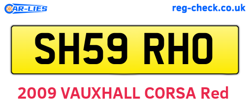 SH59RHO are the vehicle registration plates.