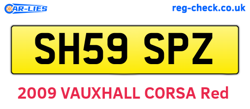 SH59SPZ are the vehicle registration plates.