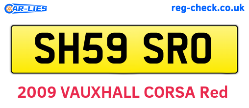 SH59SRO are the vehicle registration plates.