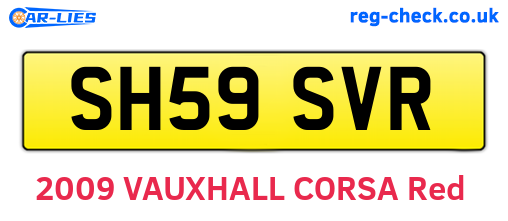 SH59SVR are the vehicle registration plates.