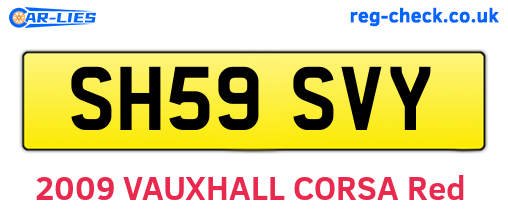 SH59SVY are the vehicle registration plates.
