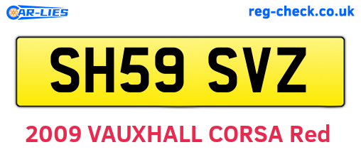 SH59SVZ are the vehicle registration plates.
