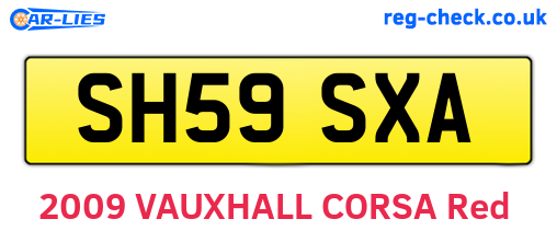 SH59SXA are the vehicle registration plates.