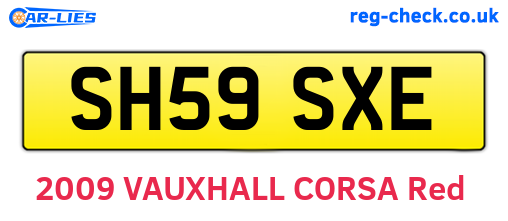 SH59SXE are the vehicle registration plates.
