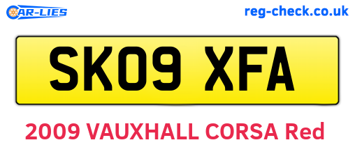 SK09XFA are the vehicle registration plates.
