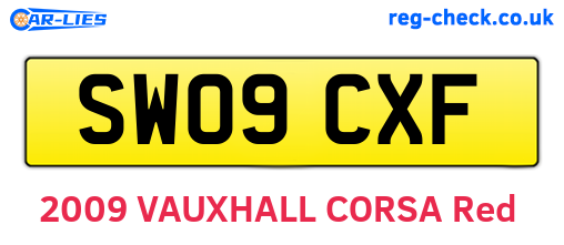SW09CXF are the vehicle registration plates.