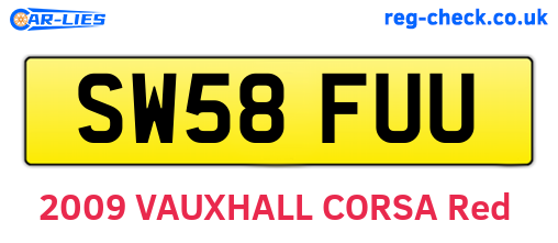 SW58FUU are the vehicle registration plates.