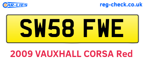SW58FWE are the vehicle registration plates.