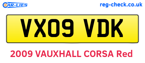 VX09VDK are the vehicle registration plates.