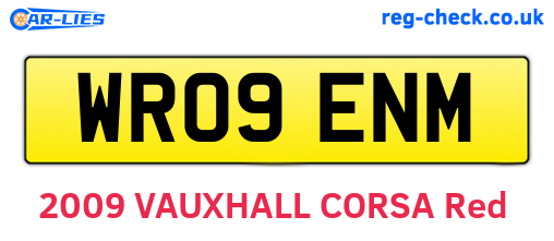 WR09ENM are the vehicle registration plates.
