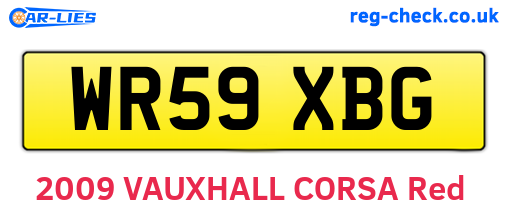 WR59XBG are the vehicle registration plates.