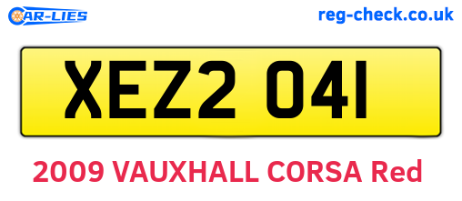 XEZ2041 are the vehicle registration plates.