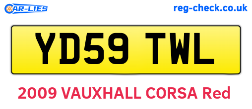 YD59TWL are the vehicle registration plates.