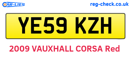 YE59KZH are the vehicle registration plates.