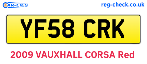 YF58CRK are the vehicle registration plates.