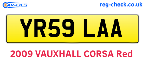 YR59LAA are the vehicle registration plates.