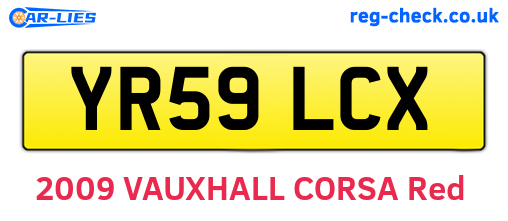 YR59LCX are the vehicle registration plates.
