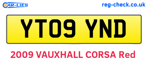 YT09YND are the vehicle registration plates.