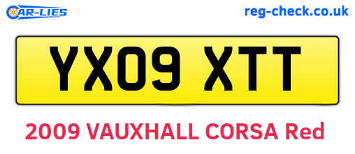 YX09XTT are the vehicle registration plates.