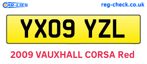 YX09YZL are the vehicle registration plates.